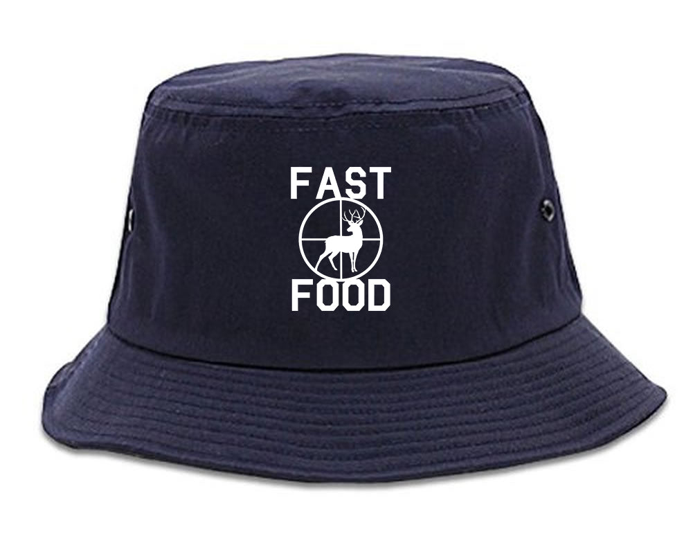 Fast_Food_Deer_Hunting Navy Blue Bucket Hat