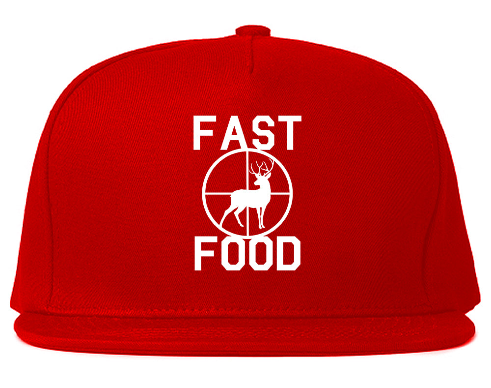 Fast_Food_Deer_Hunting Red Snapback Hat