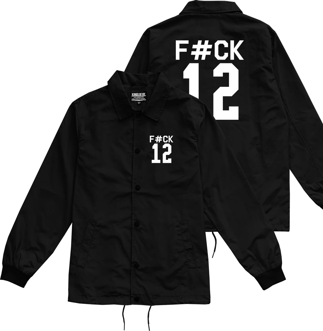Fck 12 Police Brutality Mens Coaches Jacket Black by Kings Of NY