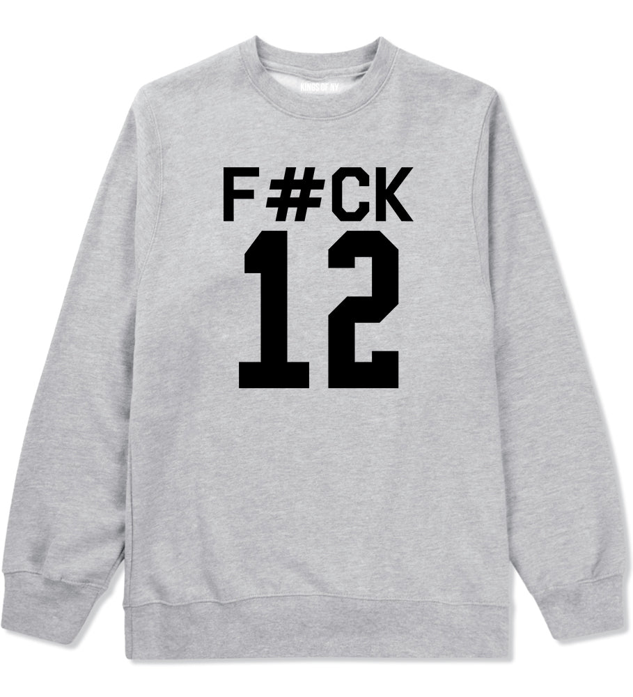 Fck 12 Police Brutality Mens Crewneck Sweatshirt Grey by Kings Of NY