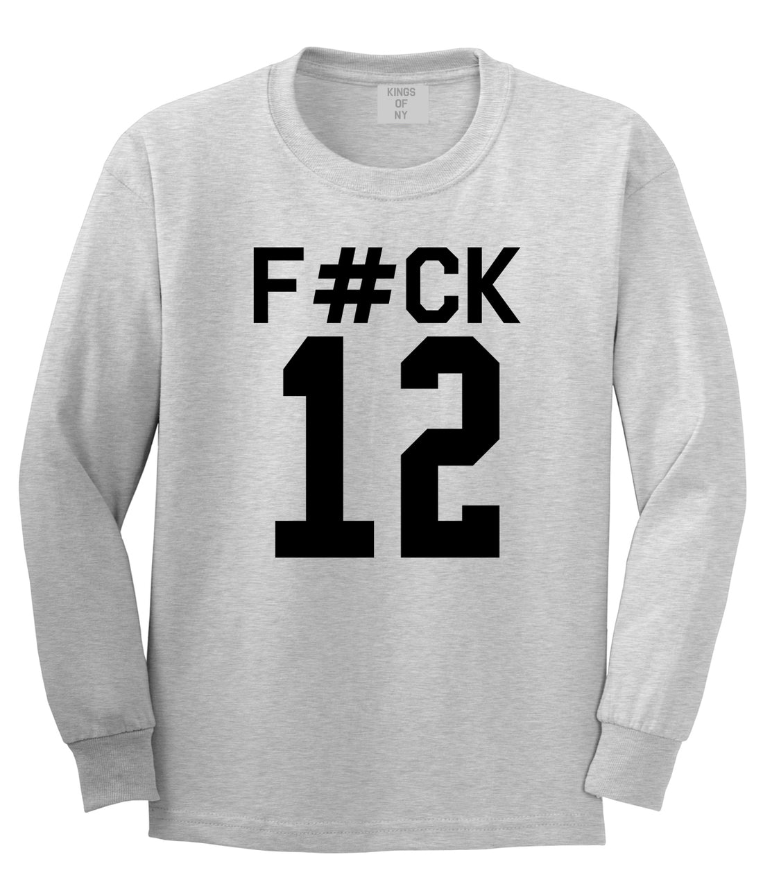 Fck 12 Police Brutality Mens Long Sleeve T-Shirt Grey by Kings Of NY