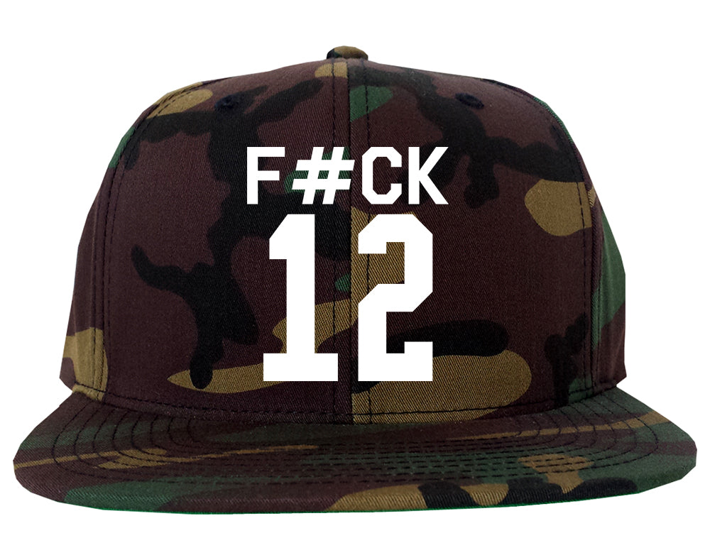 Fck 12 Police Brutality Mens Snapback Hat Camo