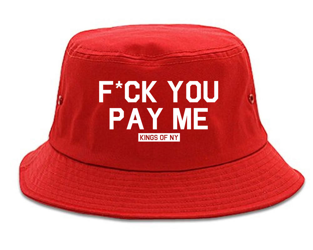 Fck You Pay Me Mens Snapback Hat Red