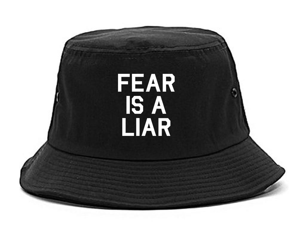 Fear Is A Liar Motivational Mens Bucket Hat Black