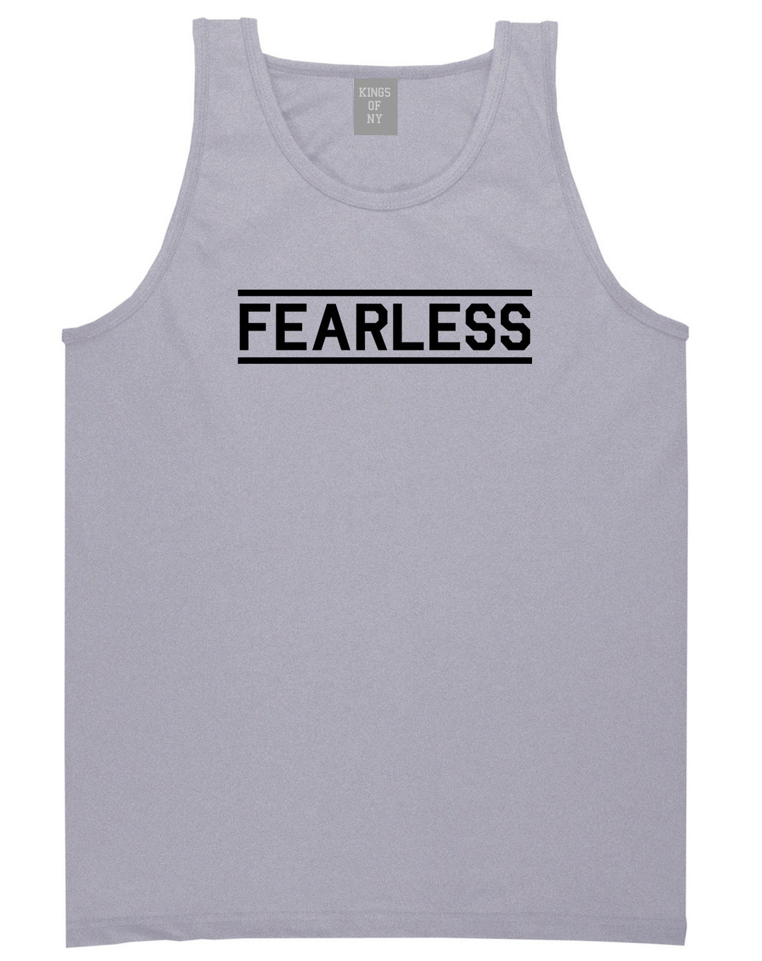 Fearless Gym Mens Grey Tank Top Shirt by KINGS OF NY