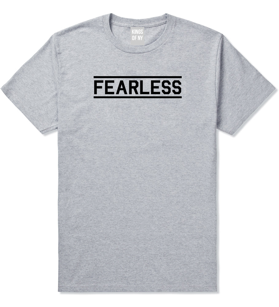 Fearless Gym Mens Grey T-Shirt by KINGS OF NY