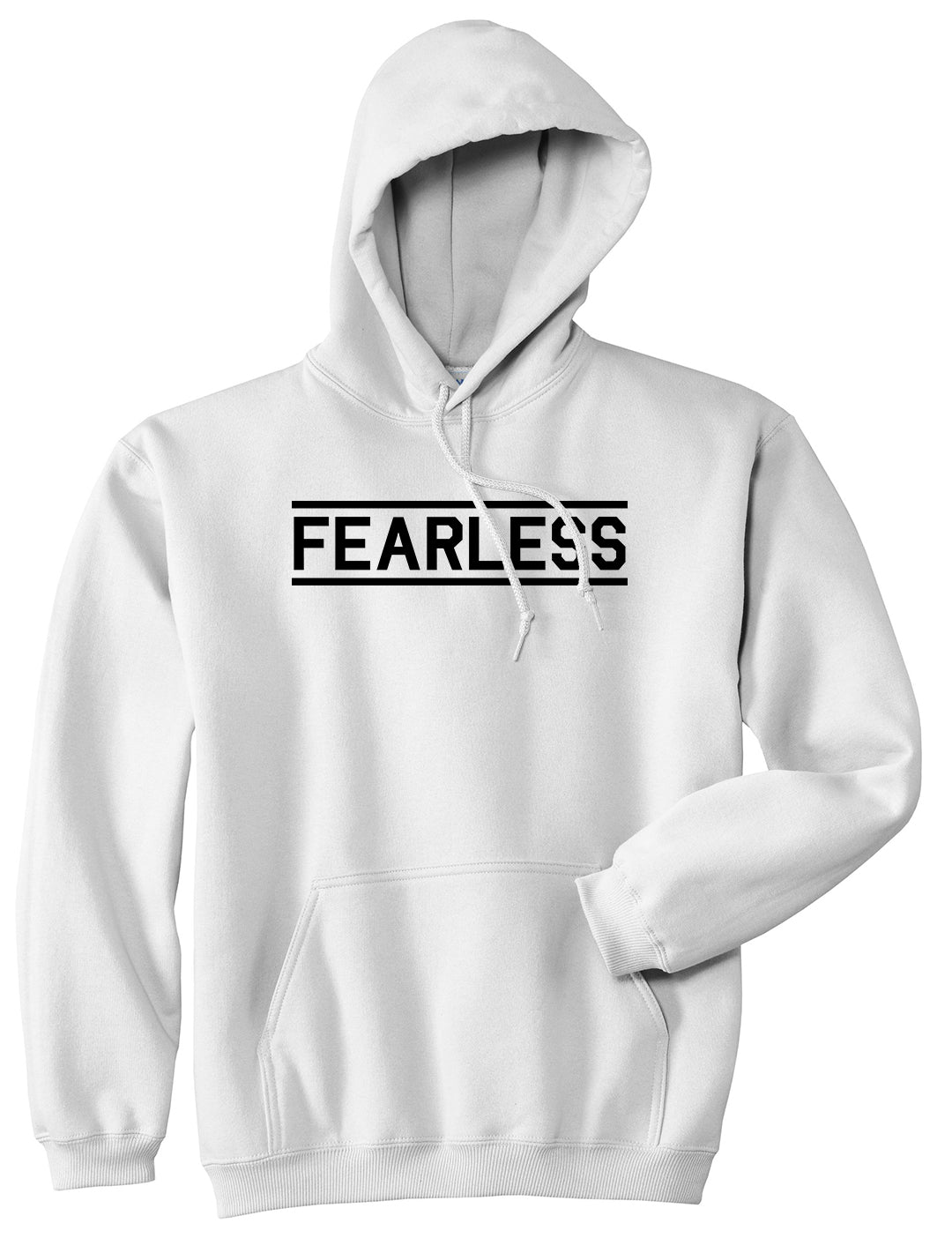 Fearless Gym Mens White Pullover Hoodie by KINGS OF NY