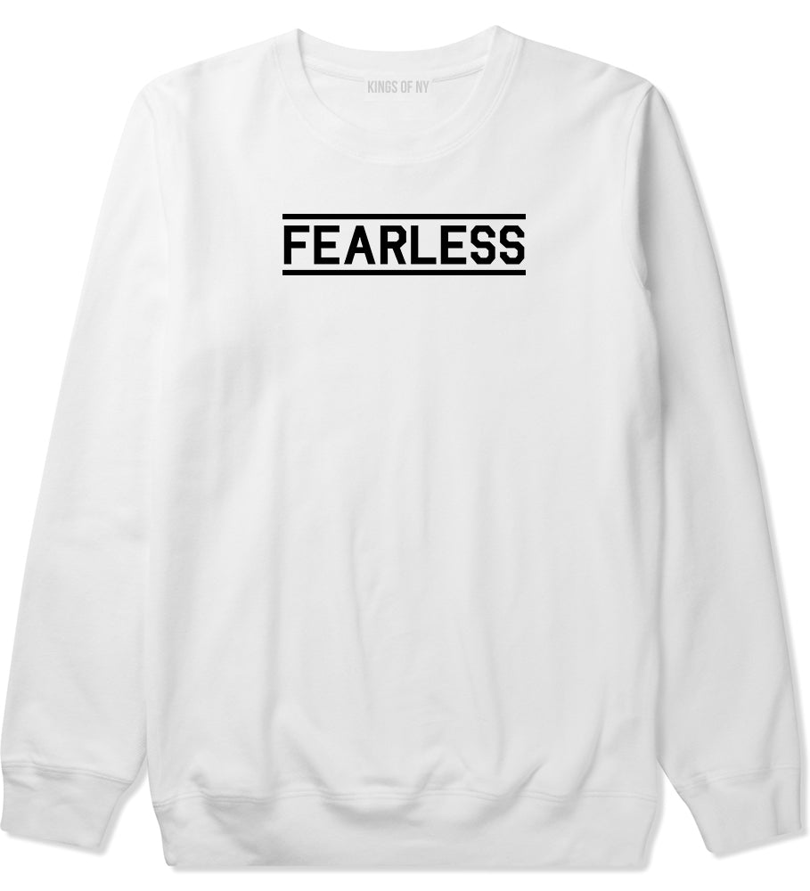 Fearless Gym Mens White Crewneck Sweatshirt by KINGS OF NY