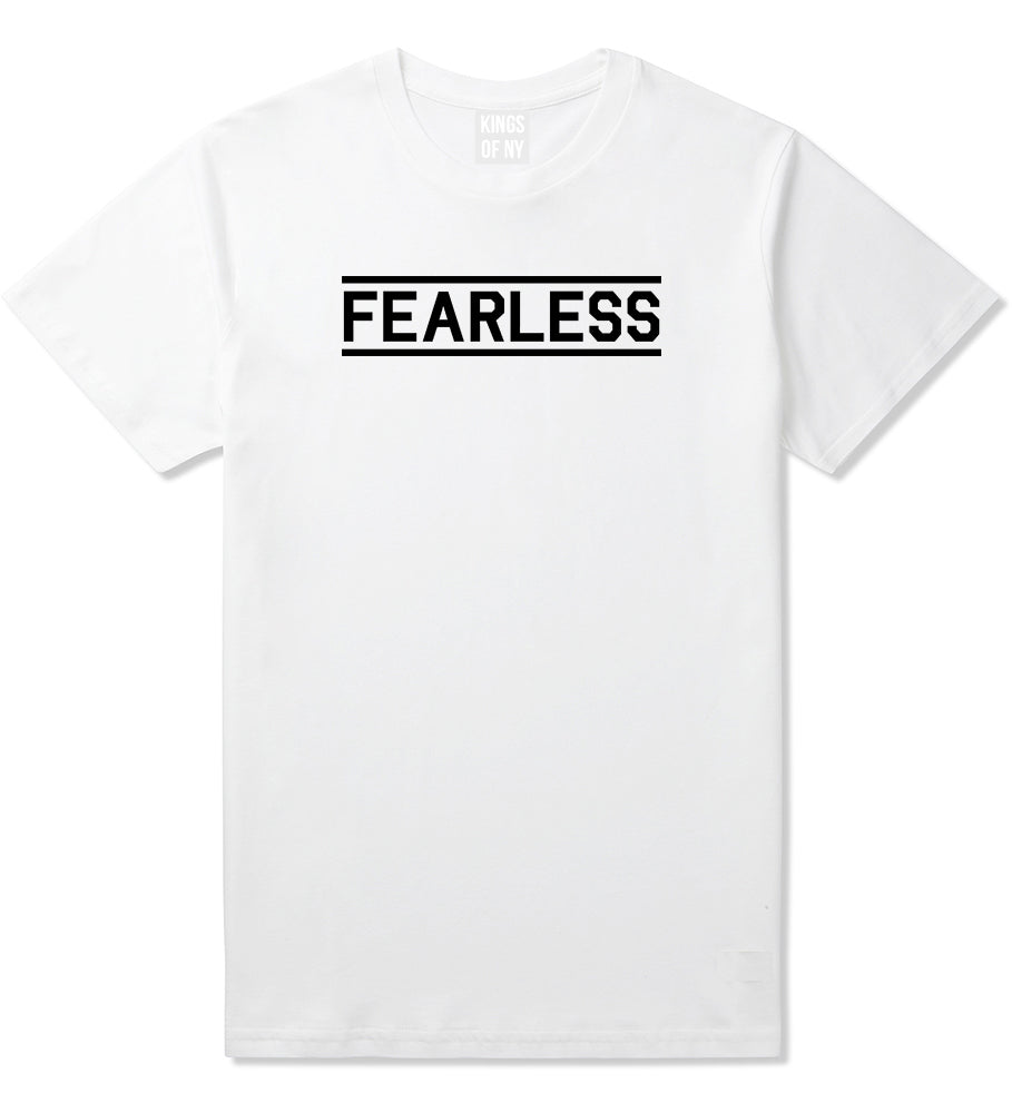 Fearless Gym Mens White T-Shirt by KINGS OF NY