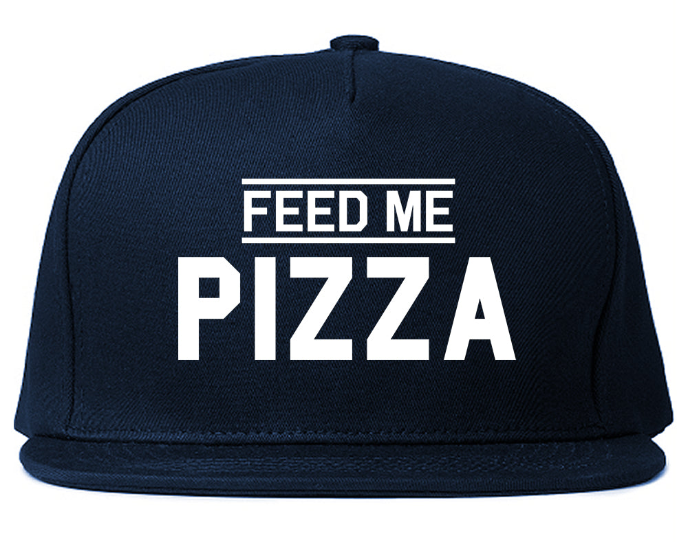 Feed_Me_Pizza Navy Blue Snapback Hat