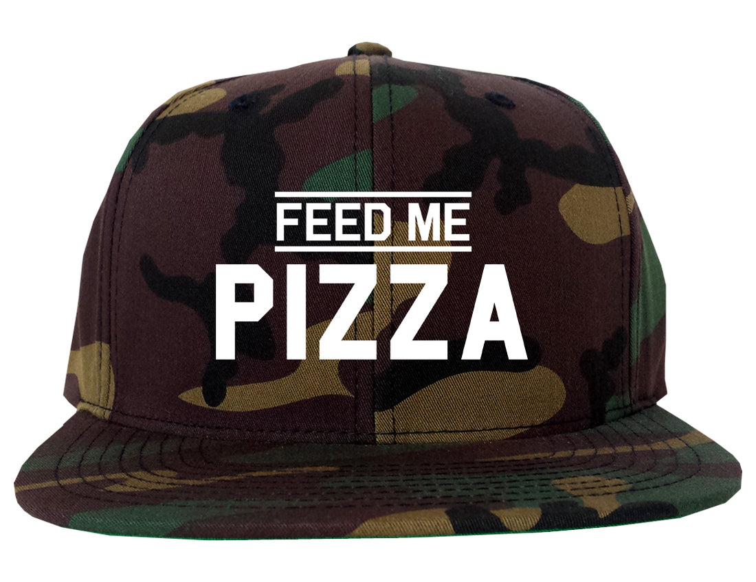 Feed_Me_Pizza Camo Snapback Hat