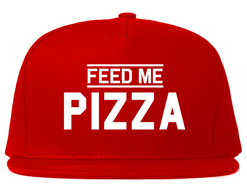 Feed_Me_Pizza Red Snapback Hat