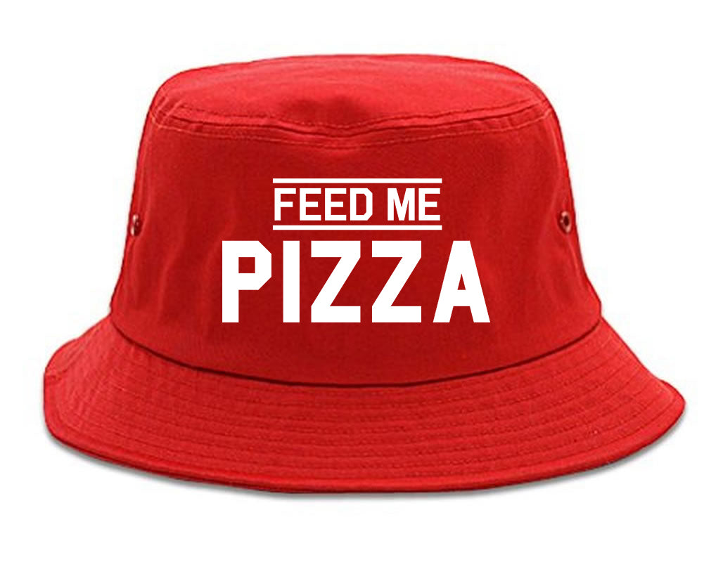 Feed_Me_Pizza Red Bucket Hat