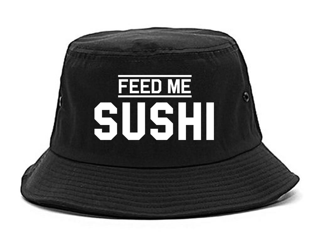 Feed_Me_Sushi Black Bucket Hat