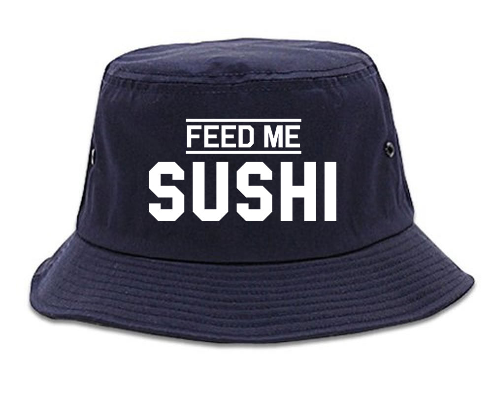 Feed_Me_Sushi Navy Blue Bucket Hat