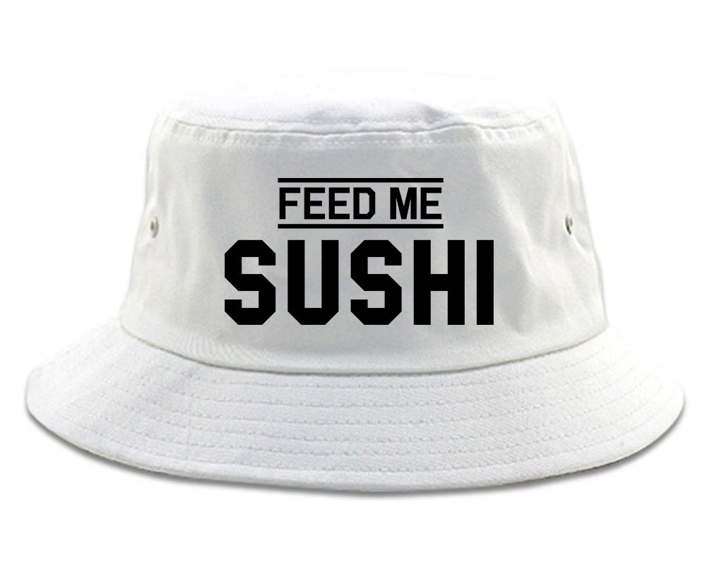 Feed_Me_Sushi White Bucket Hat