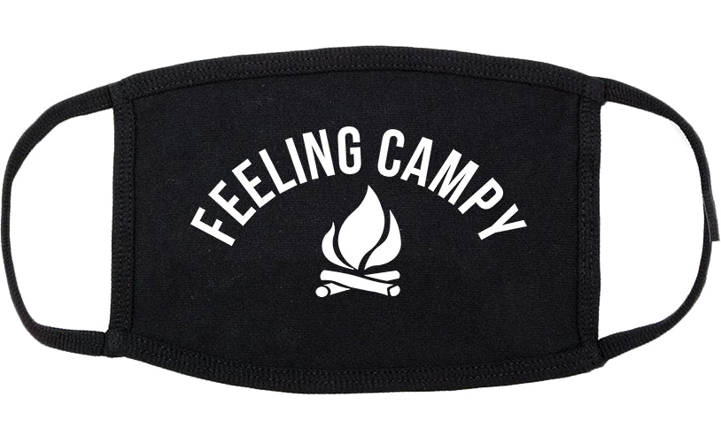 Feeling Campy Camp Fire Outdoor Cotton Face Mask Black