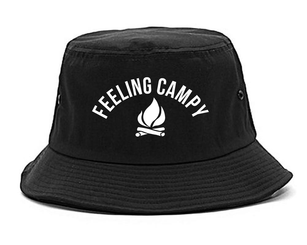 Feeling Campy Camp Fire Outdoor Mens Snapback Hat Black