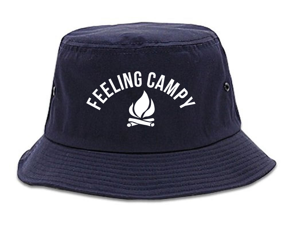 Feeling Campy Camp Fire Outdoor Mens Snapback Hat Navy Blue