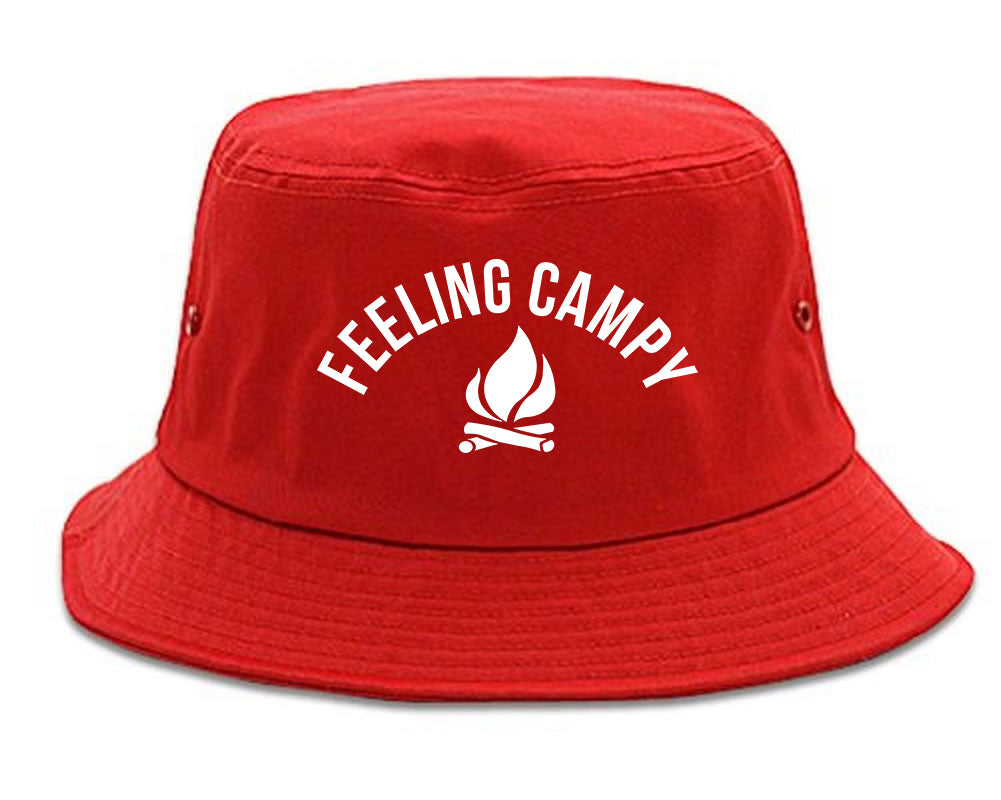 Feeling Campy Camp Fire Outdoor Mens Snapback Hat Red