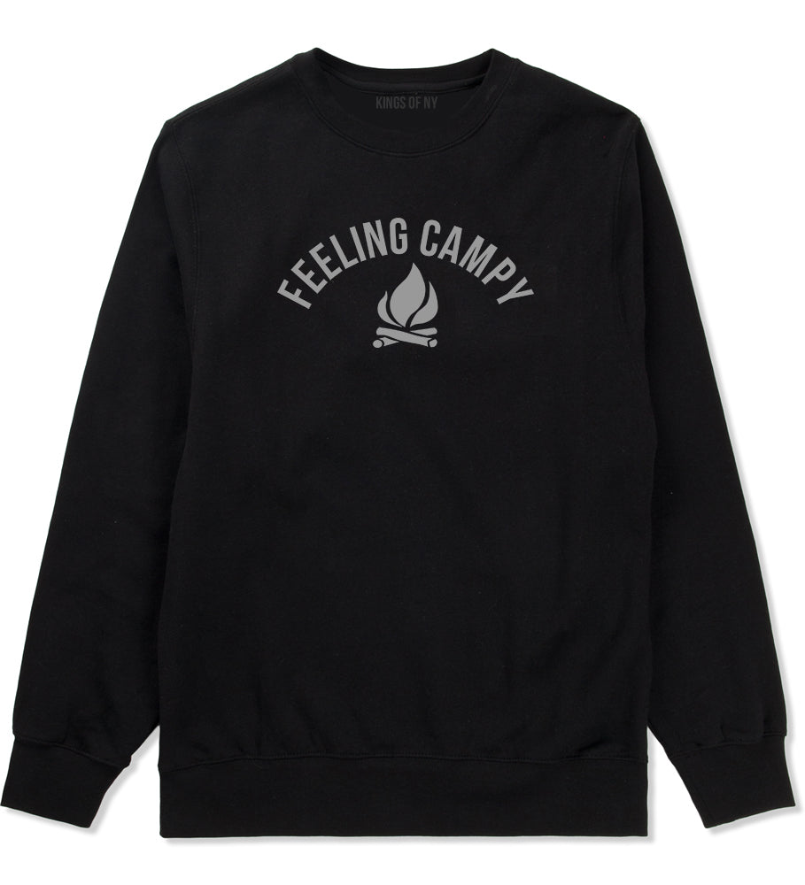 Feeling Campy Camp Fire Outdoor Mens Crewneck Sweatshirt Black