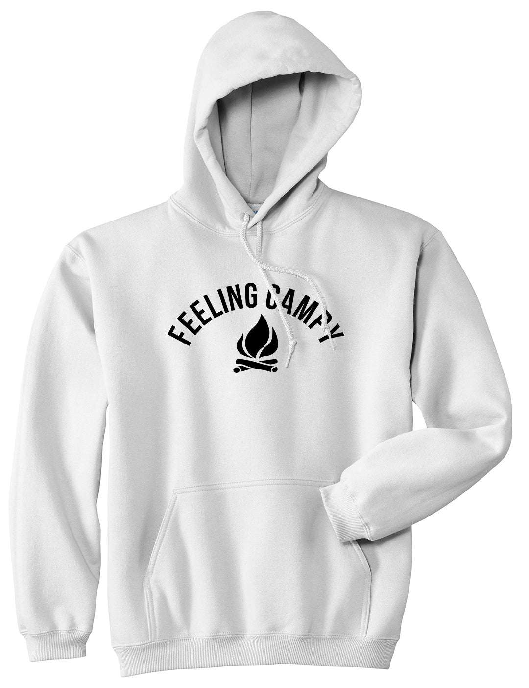 Feeling Campy Camp Fire Outdoor Mens Pullover Hoodie White