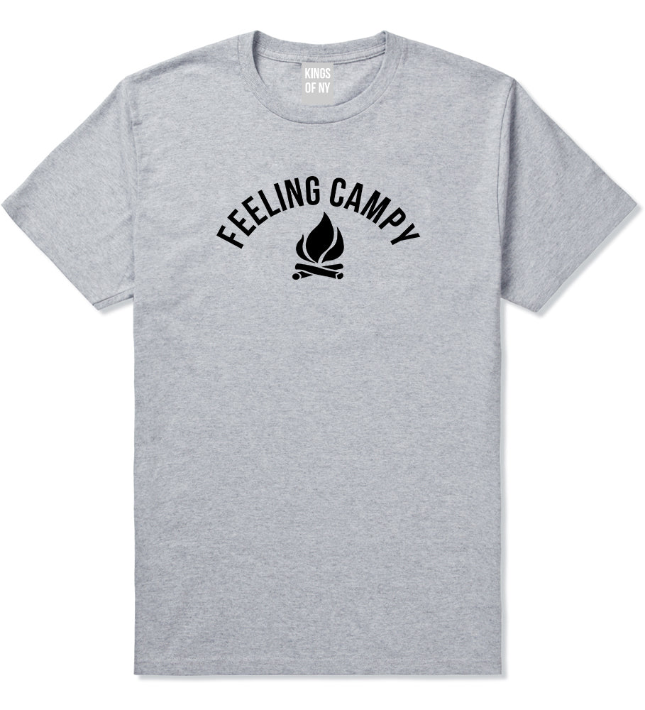 Feeling Campy Camp Fire Outdoor Mens T Shirt Grey