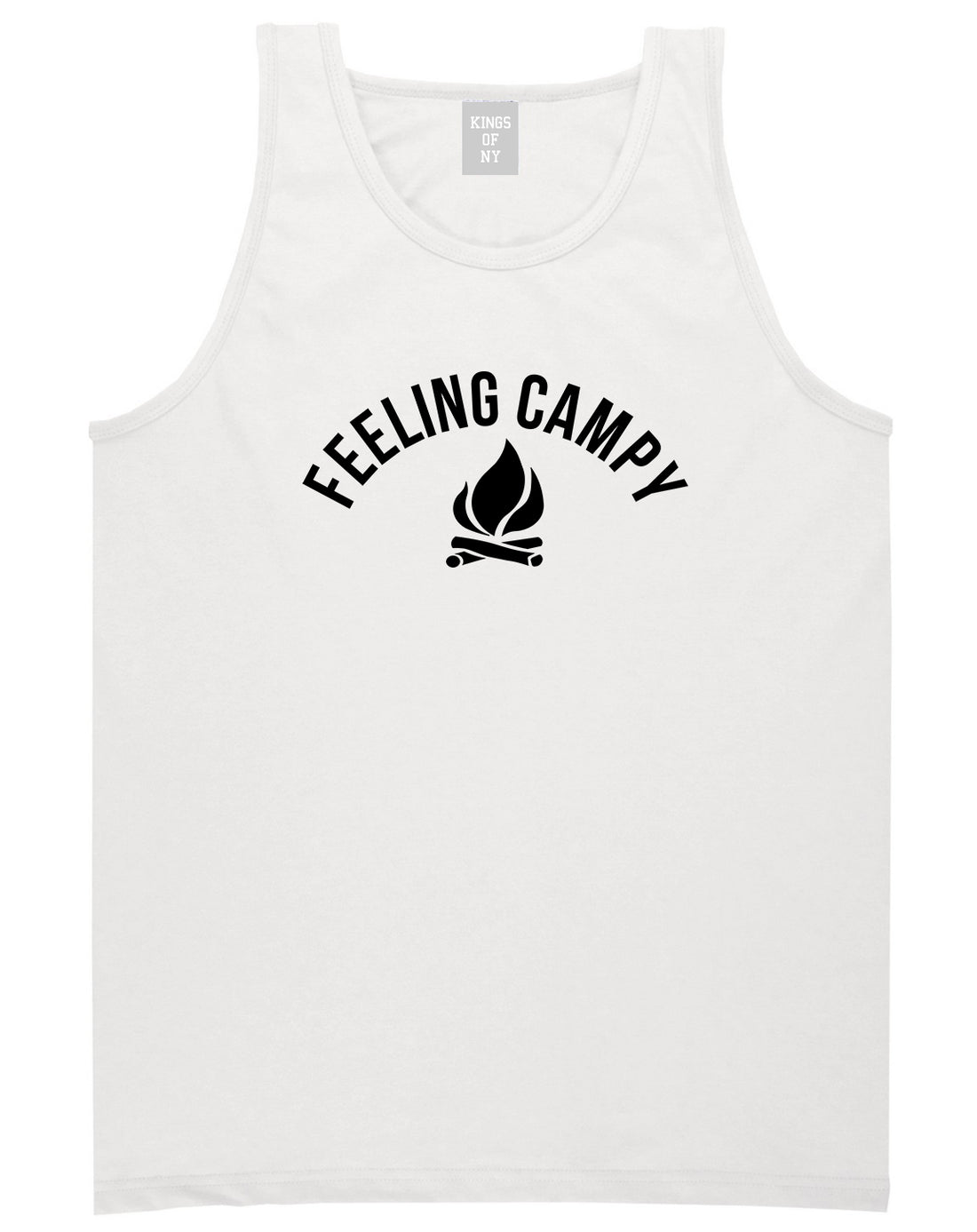 Feeling Campy Camp Fire Outdoor Mens Tank Top Shirt White