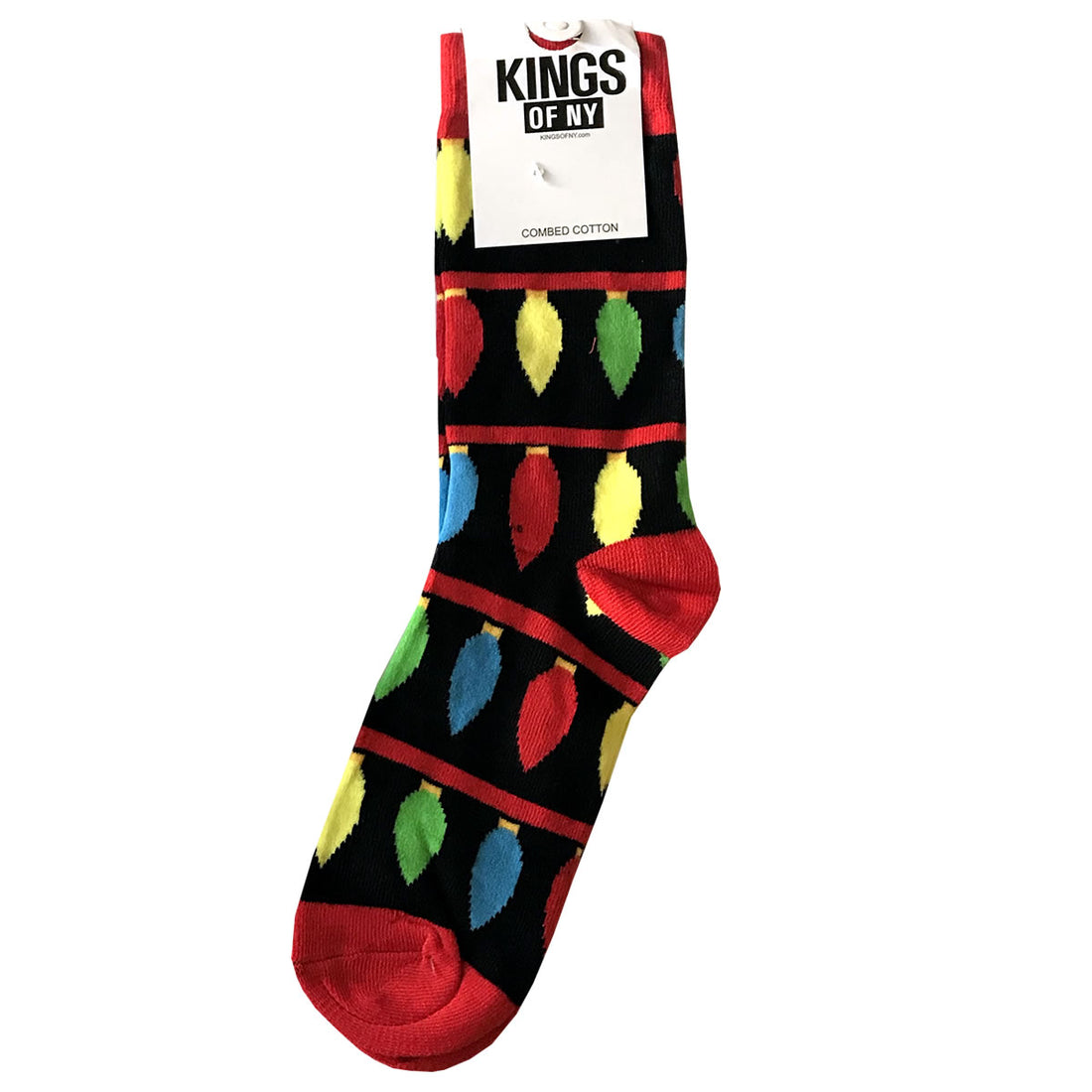 Festive Christmas Lights Stocking Stuffer Mens Cotton Socks by Kings of NY Festive Christmas Lights Stocking Stuffer Mens Cotton Socks by Kings of NY