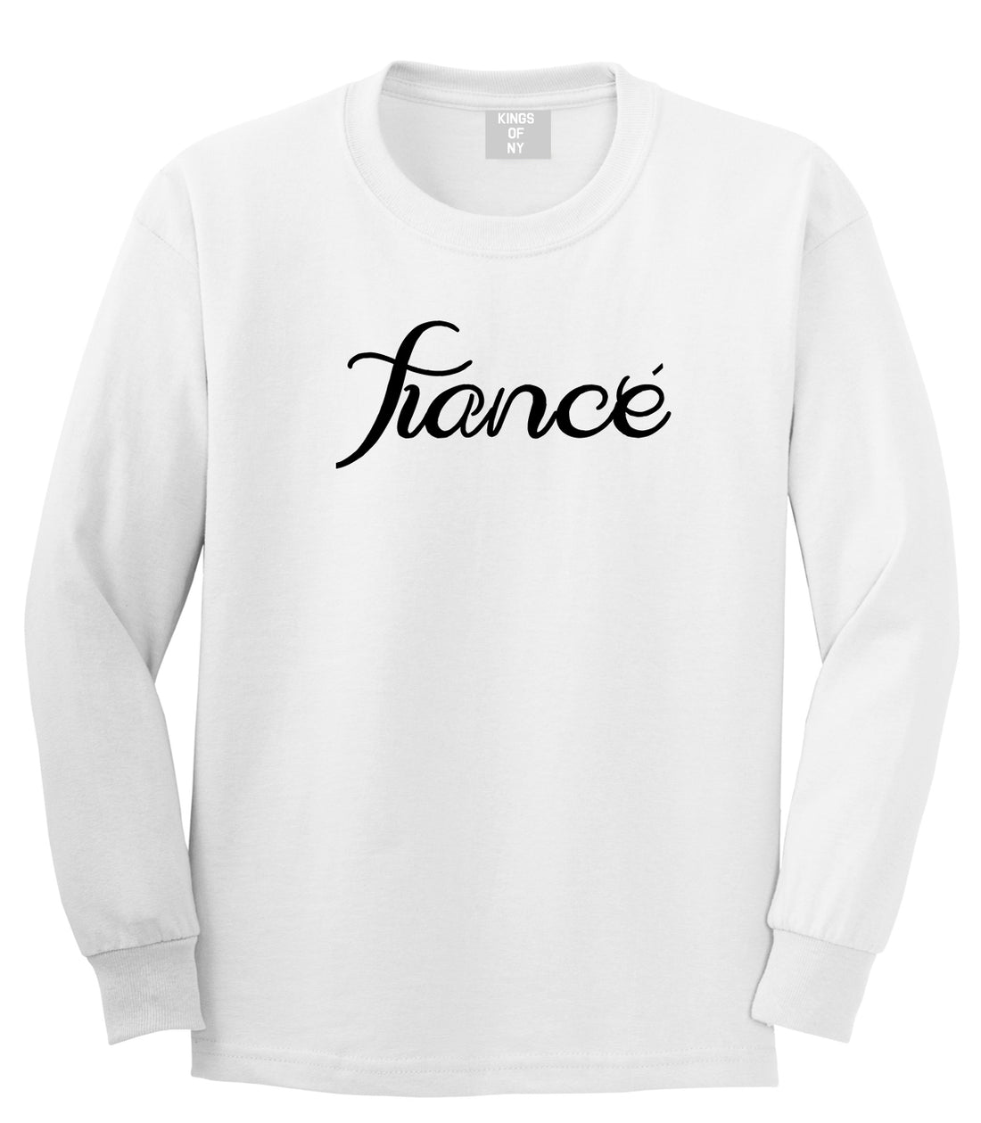 Fiance Engaged Engagement Mens White Long Sleeve T-Shirt by KINGS OF NY