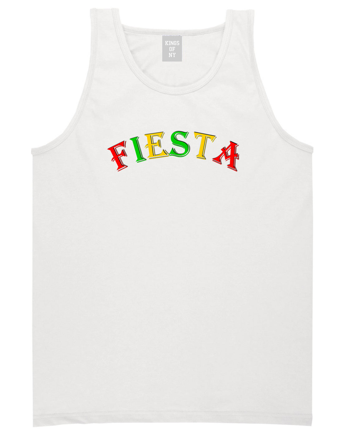 Fiesta Party Cinco De Mayo Mens White Tank Top Shirt by KINGS OF NY