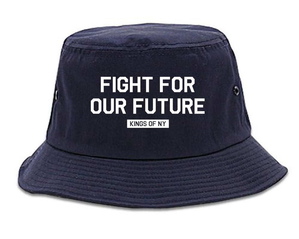 Fight For Our Future Rose Mens Bucket Hat Navy Blue