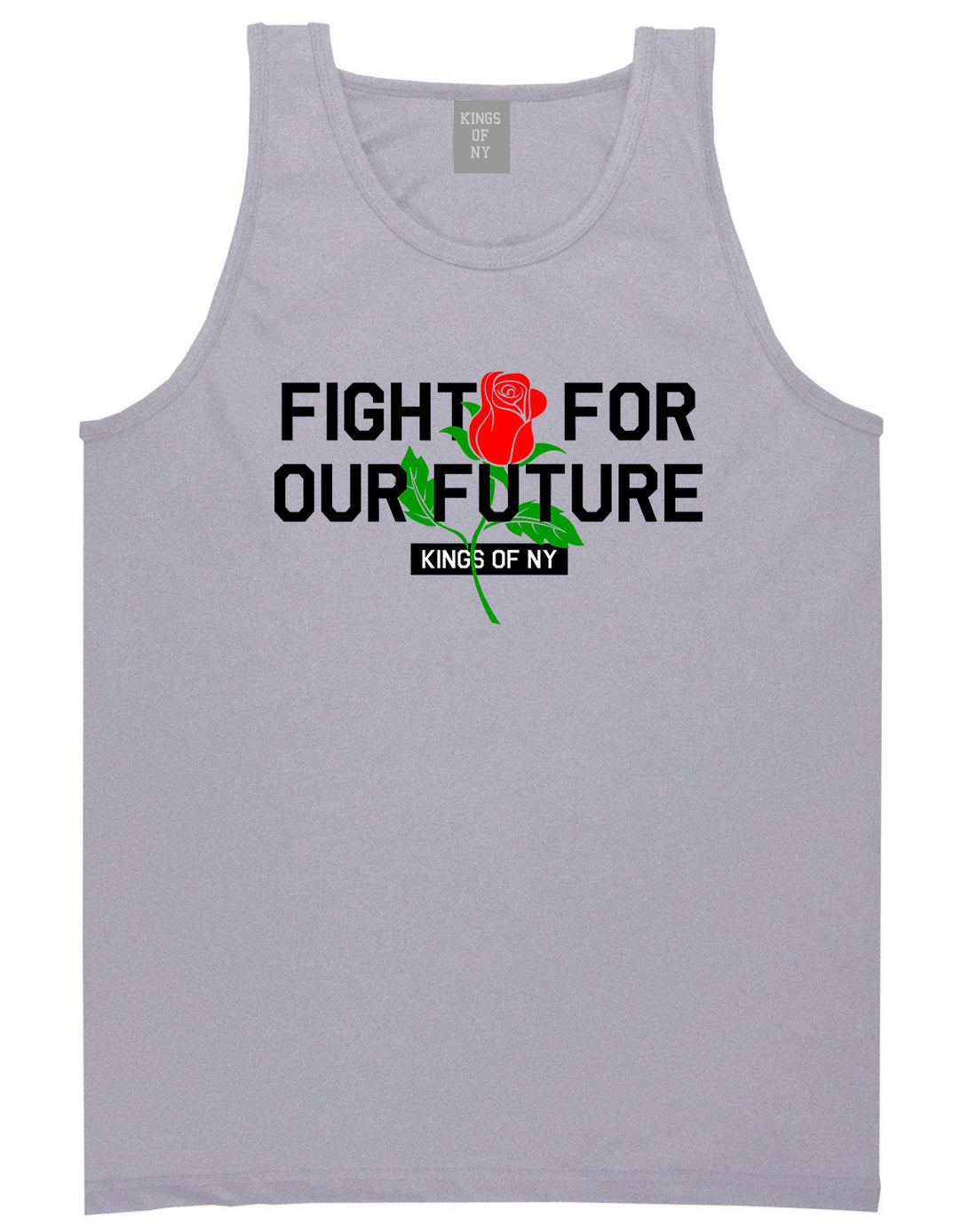 Fight For Our Future Rose Mens Tank Top Shirt Grey