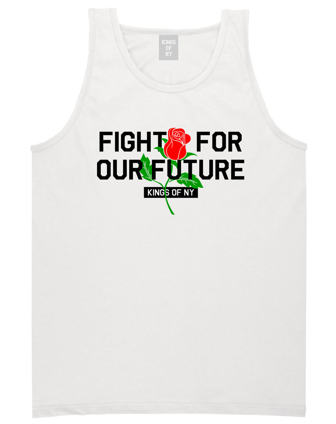 Fight For Our Future Rose Mens Tank Top Shirt White