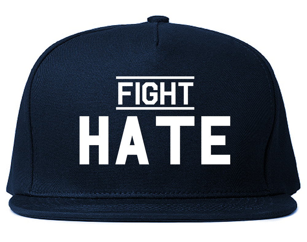 Fight_Hate Navy Blue Snapback Hat
