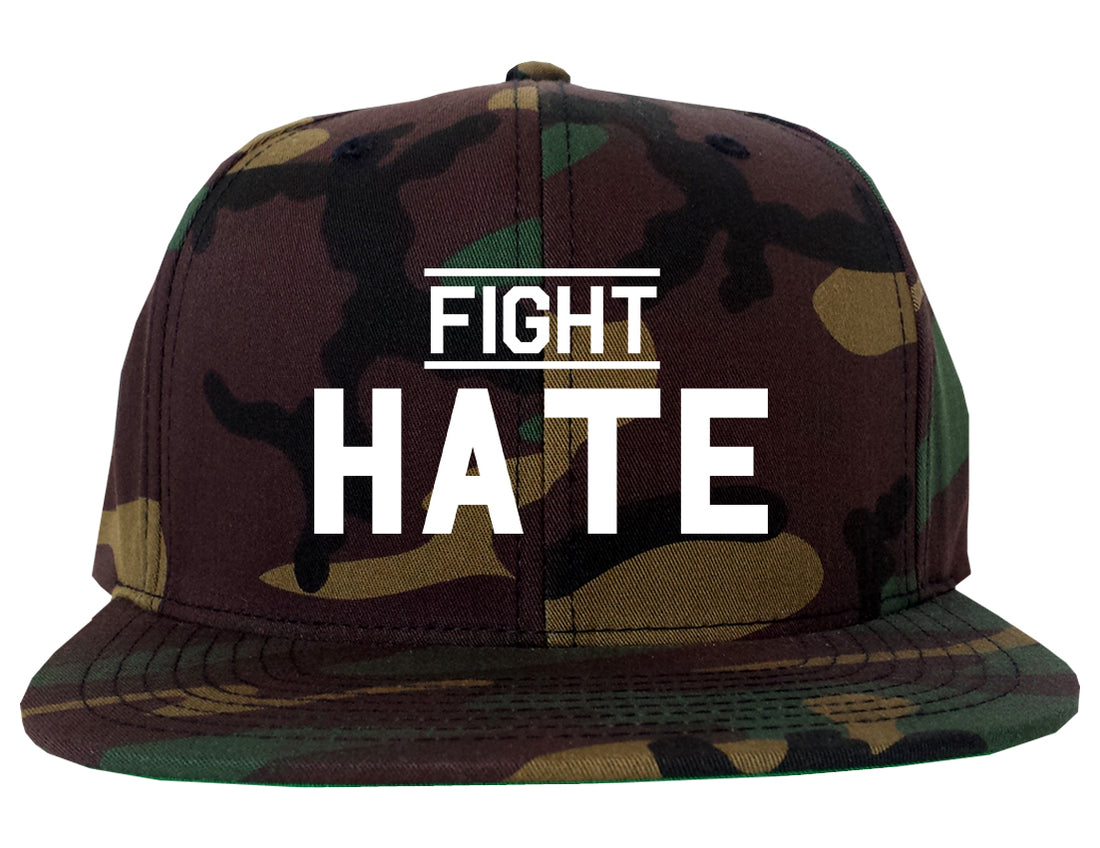 Fight_Hate Camo Snapback Hat