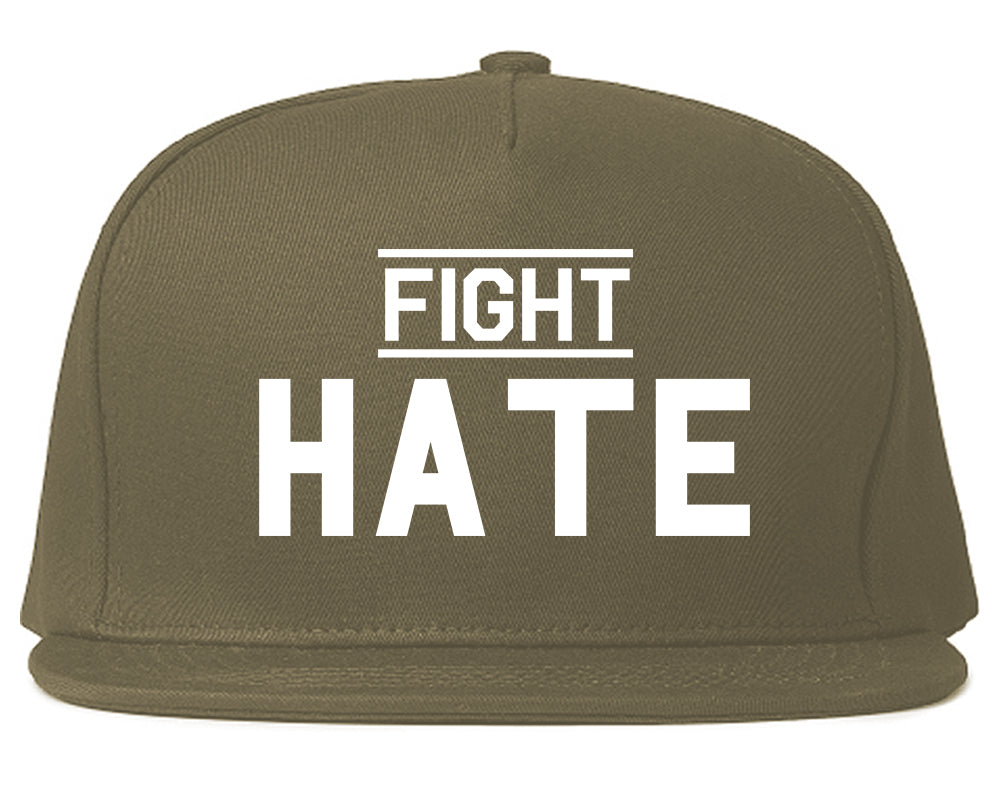 Fight_Hate Grey Snapback Hat