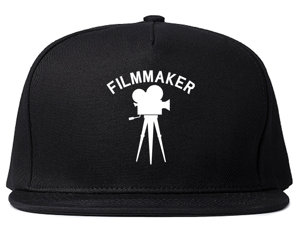 Filmmaker_Camera Black Snapback Hat