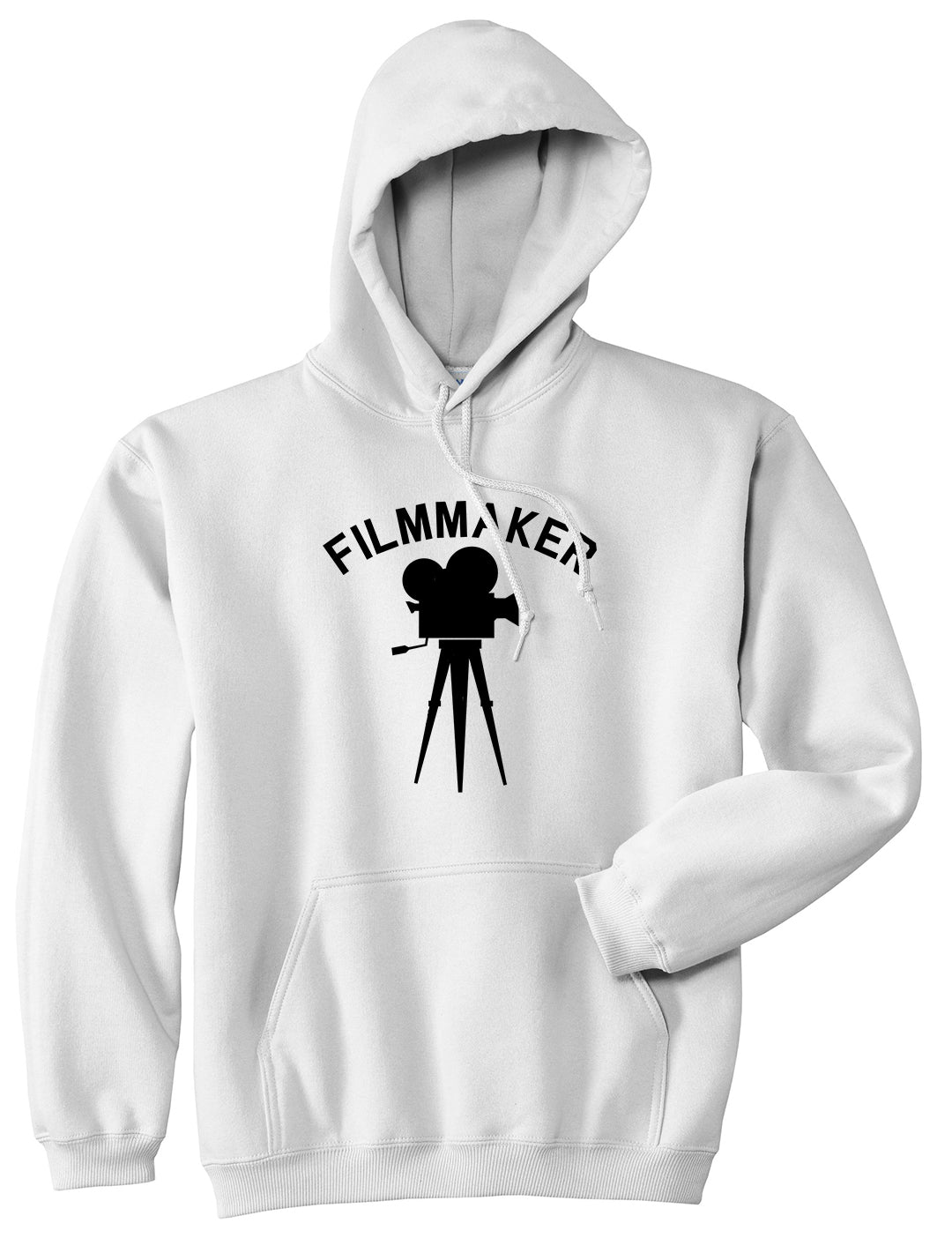 Filmmaker Camera Mens White Pullover Hoodie by KINGS OF NY