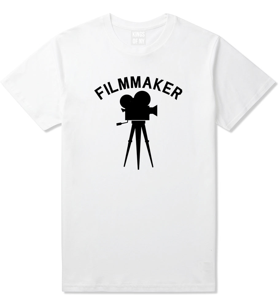 Filmmaker Camera Mens White T-Shirt by KINGS OF NY