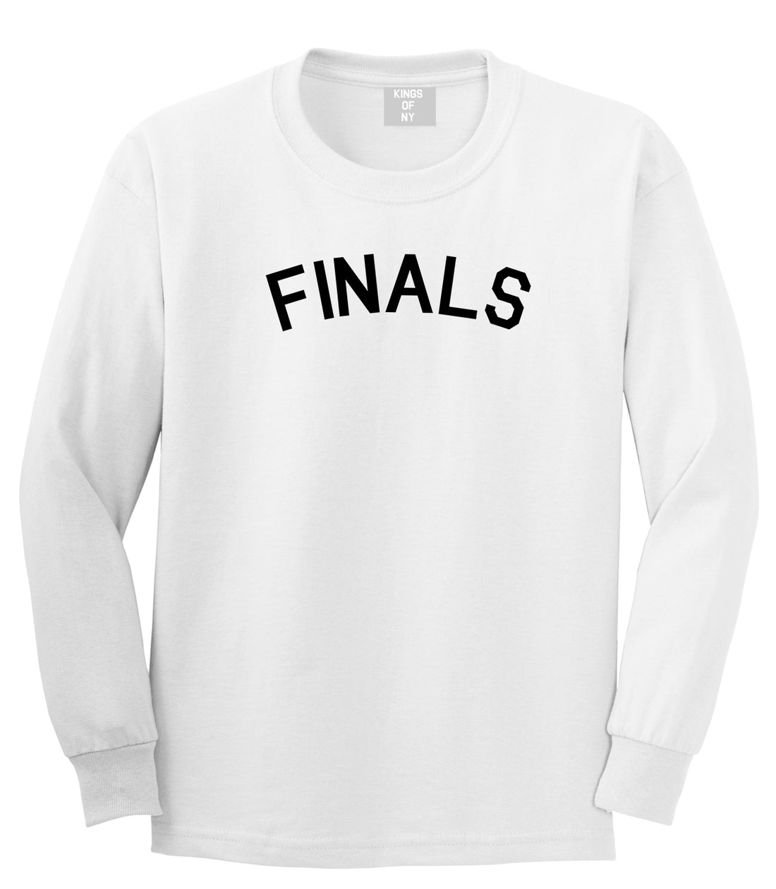 Finals Sports Mens White Long Sleeve T-Shirt by KINGS OF NY