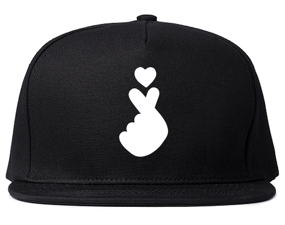 Finger_Heart_Emoji Black Snapback Hat