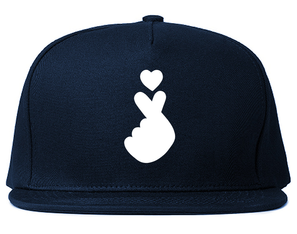 Finger_Heart_Emoji Navy Blue Snapback Hat