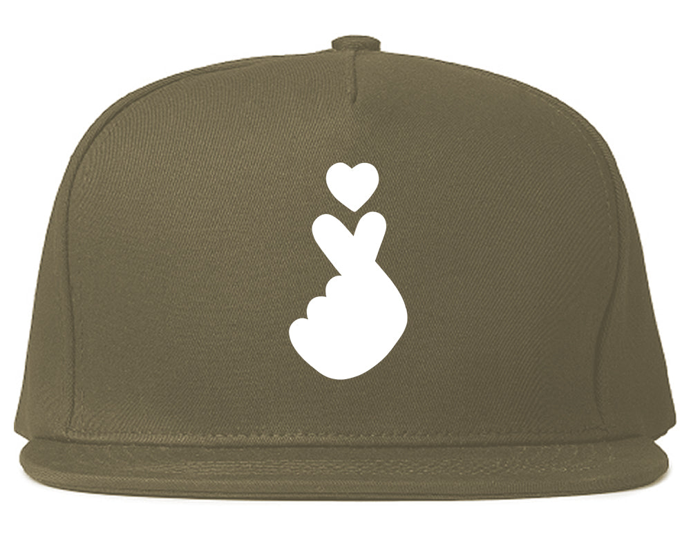 Finger_Heart_Emoji Grey Snapback Hat