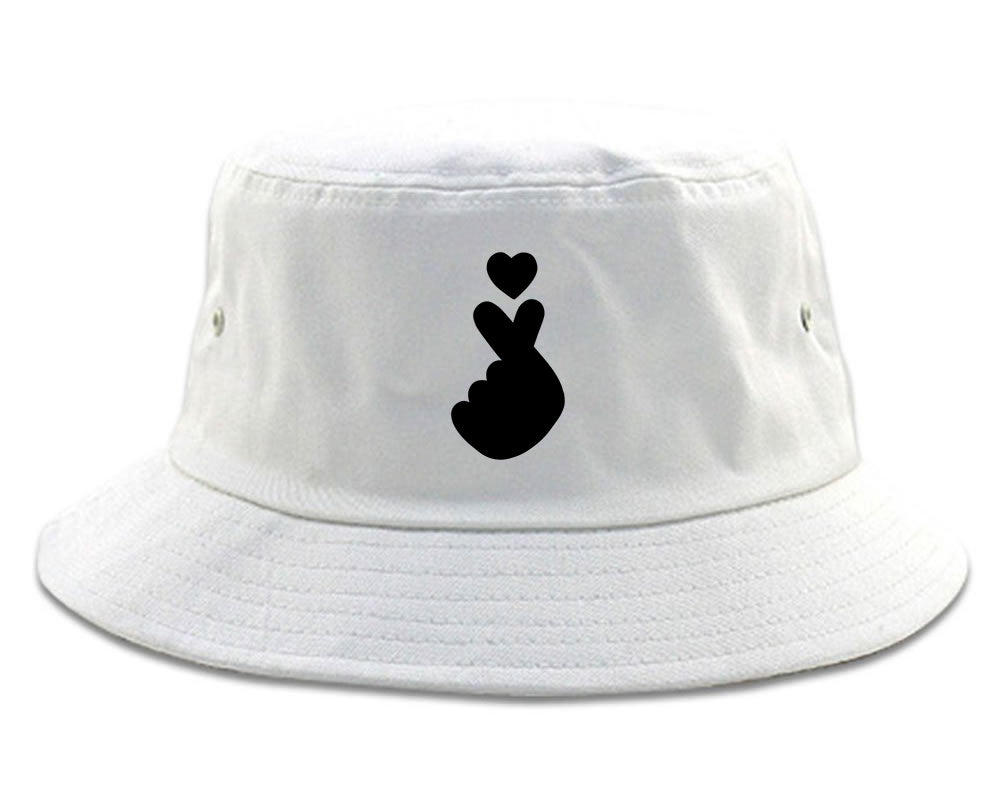 Finger_Heart_Emoji White Bucket Hat