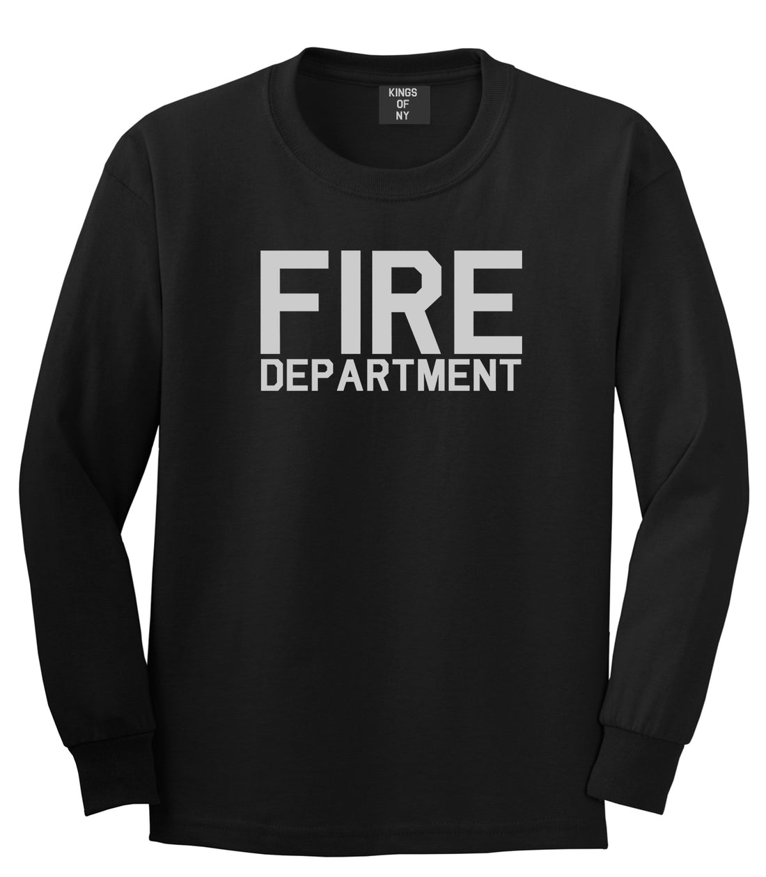 Fire Department Dept Mens Black Long Sleeve T-Shirt by KINGS OF NY