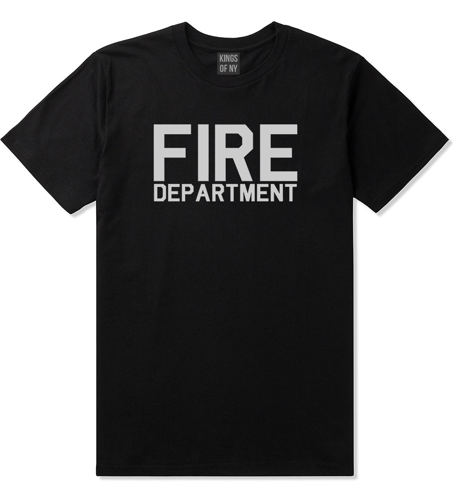 Fire Department Dept Mens Black T-Shirt by KINGS OF NY