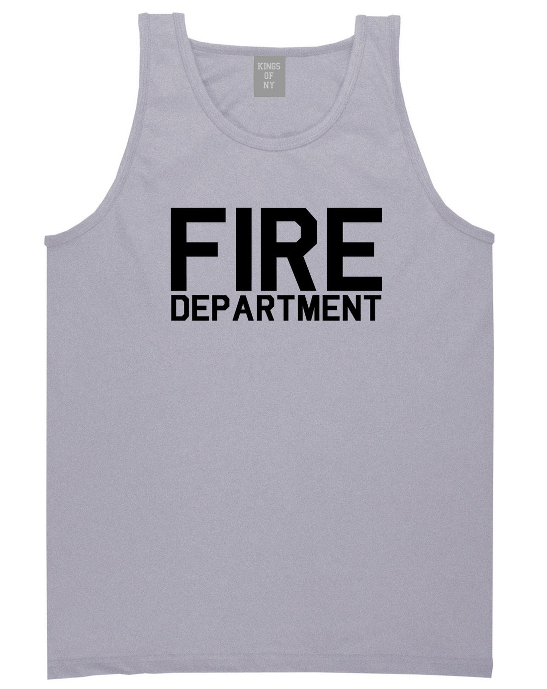 Fire Department Dept Mens Grey Tank Top Shirt by KINGS OF NY