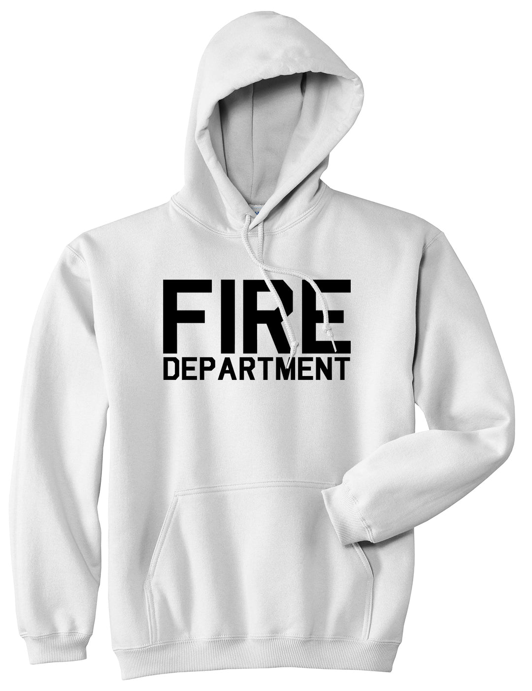 Fire Department Dept Mens White Pullover Hoodie by KINGS OF NY