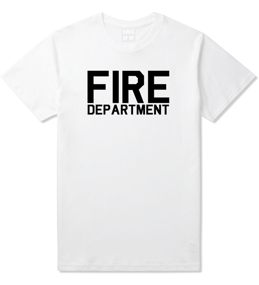 Fire Department Dept Mens White T-Shirt by KINGS OF NY
